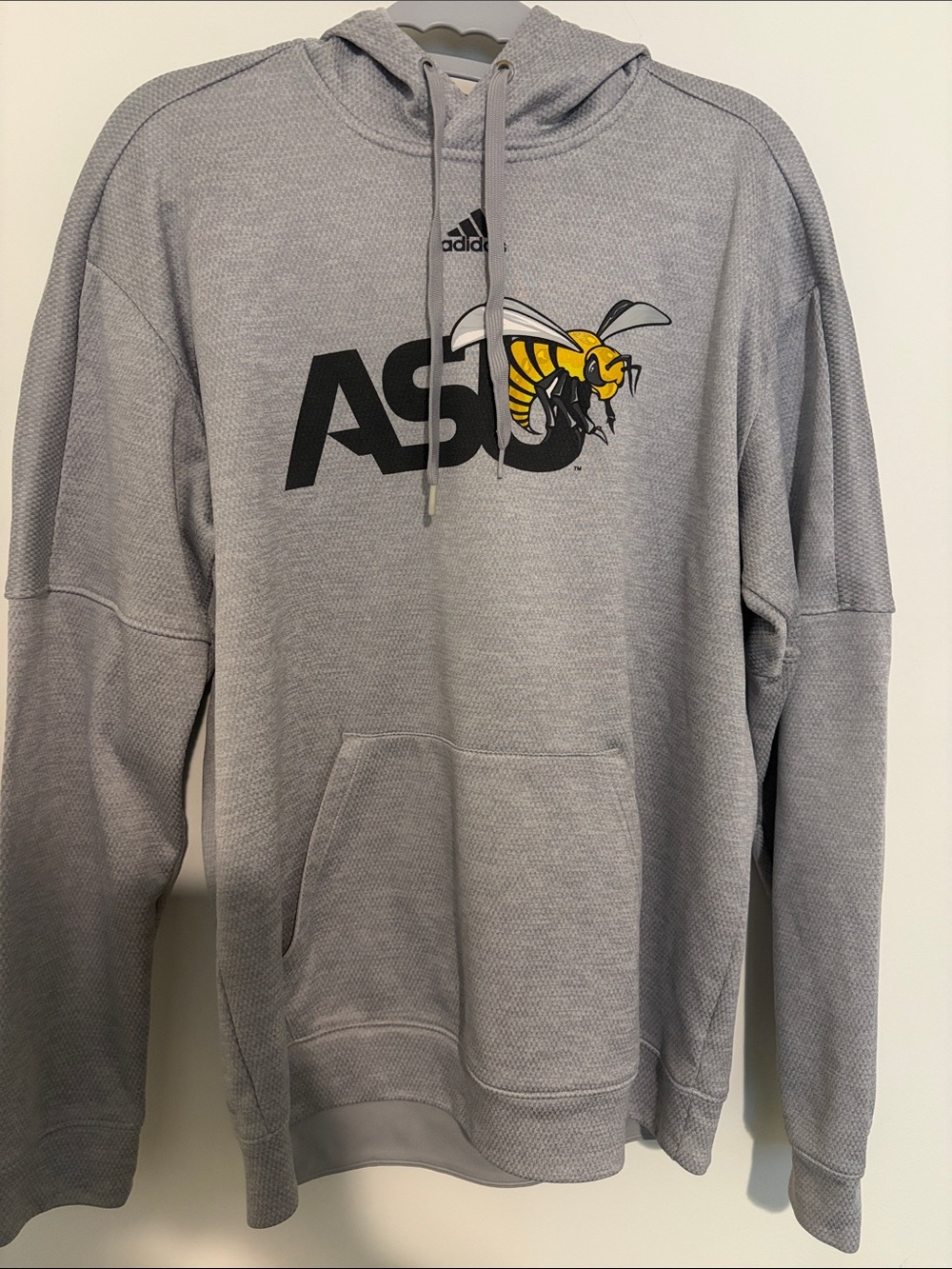 adidas Gray Hoodie with Yellow Hornet ASU Logo